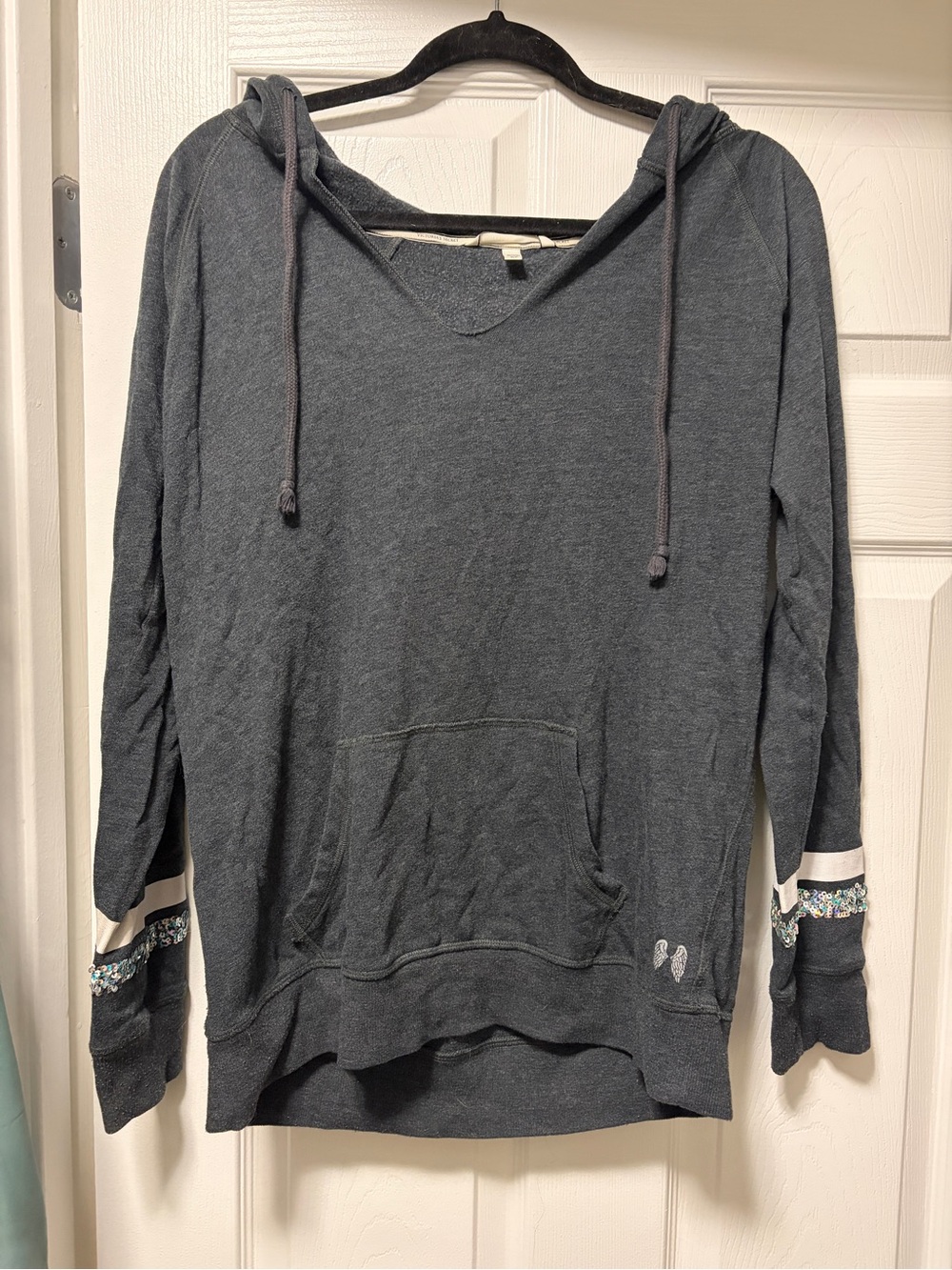 Victoria's Secret Charcoal Gray Hooded Pullover Sweatshirt